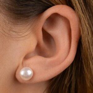 Sterling Forever - Sterling Silver Baroque Pearl Stud Earrings